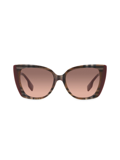 Shop Burberry Women's Meryl 54mm Low-bridge Fit Cat Eye Sunglasses In Bordeaux