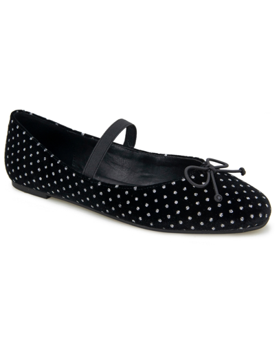 Kenneth Cole New York Myra Ballet Flat In Black,silver - Textile