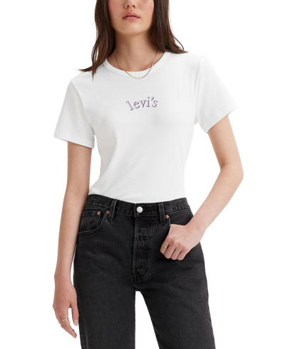 Shop Levi's Women's Graphic Rickie Cotton Short-sleeve T-shirt In Bright White