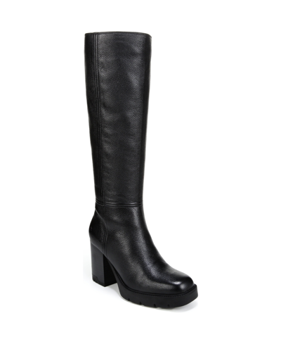 Shop Naturalizer Willow Wide Calf Lug Sole Tall Boots In Black Leather