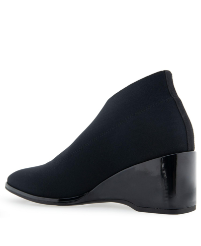 Shop Aerosoles Anini Boot-ankle Boot-wedge In Black Elastic