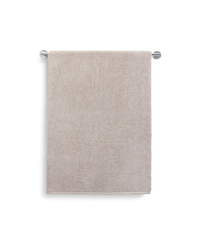 Shop Cassadecor Venice Textured Cotton Bath Towel, 30" X 56" In Light Gray