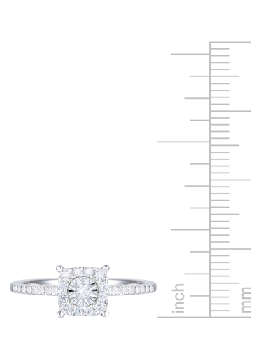 Shop Promised Love Diamond Square Halo Ring (1/4 Ct. T.w.) In Sterling Silver