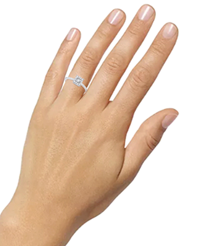 Shop Promised Love Diamond Square Halo Ring (1/4 Ct. T.w.) In Sterling Silver
