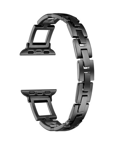 Posh Tech Unisex Journey Square Link Stainless Steel Band For Apple Watch Size- 38mm, 40mm, 41mm In Black
