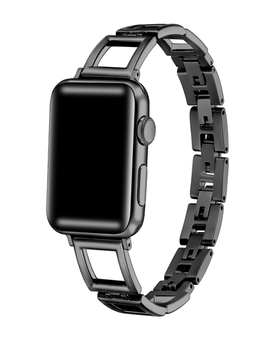 Posh Tech Unisex Journey Square Link Stainless Steel Band For Apple Watch Size- 38mm, 40mm, 41mm In Black