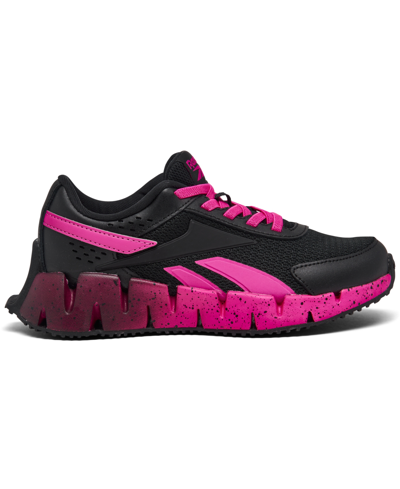 Shop Reebok Little Girls Zig Dynamica 2 Alt Running Sneakers From Finish Line In Core Black,laser Pink