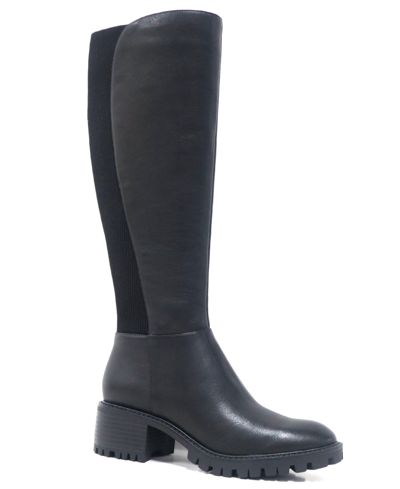 Shop Kenneth Cole New York Women's Riva Lug Sole Calf Boots In Black