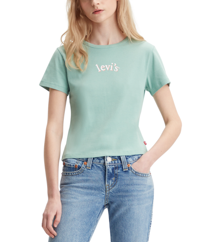 Shop Levi's Women's Graphic Rickie Cotton Short-sleeve T-shirt In Granite Green