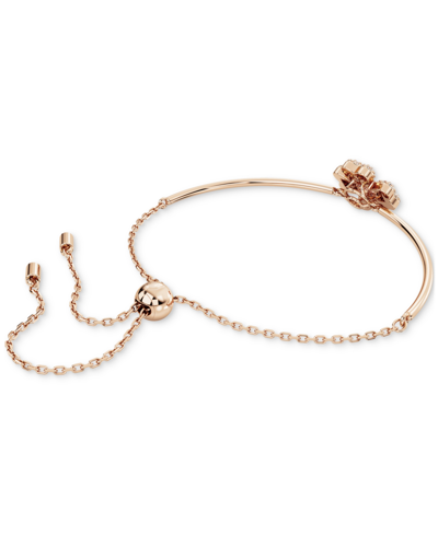 Shop Swarovski Rose Gold-tone Idyllia Crystal Clover Bracelet