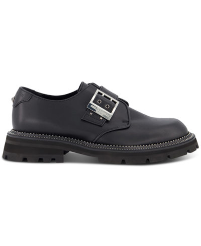 Shop Karl Lagerfeld Men's Leather Monk Strap Shoes In Black