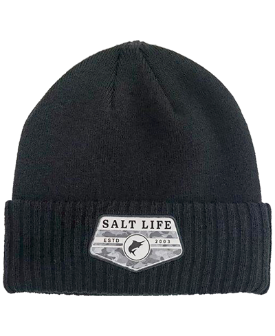 Shop Salt Life Men's Into The Abyss Logo Beanie In Black