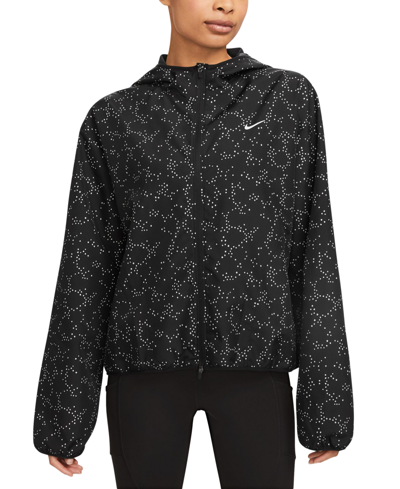 Shop Nike Women's Dri-fit Jacket In Black,reflective Silver