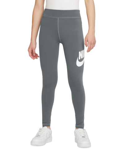 Shop Nike Sportswear Big Girls' Essentials Mid-rise Leggings In Grey