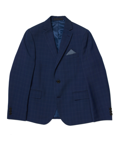 Shop Lauren Ralph Lauren Big Boys Plaid Classic Suit Jacket In Dark Blue