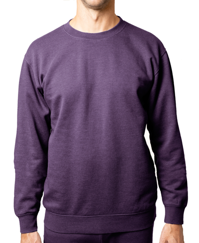 Shop Lazer Men's Burnout Fleece Crewneck Sweatshirt In Plum