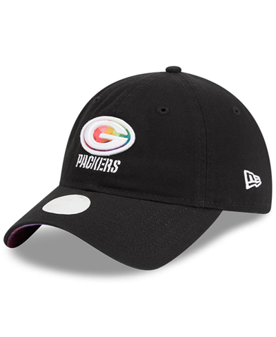 New Era Women's  Black Green Bay Packers 2023 Nfl Crucial Catch 9twenty Adjustable Hat In Black