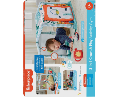 Fisher Price 3-in-1 Baby Gym With Tummy Time Playmat, Tunnel And Toys, Crawl Play Activity Gym In Multi-color