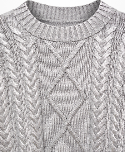 Shop Mango Women's Cable-knit Sweater In Silver
