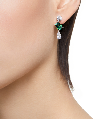 Swarovski Mesmera Crystal-embellished Earrings In Green