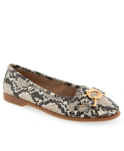 Shop Aerosoles Bia Casual-flat In Natural Printed Snake - Faux Leather