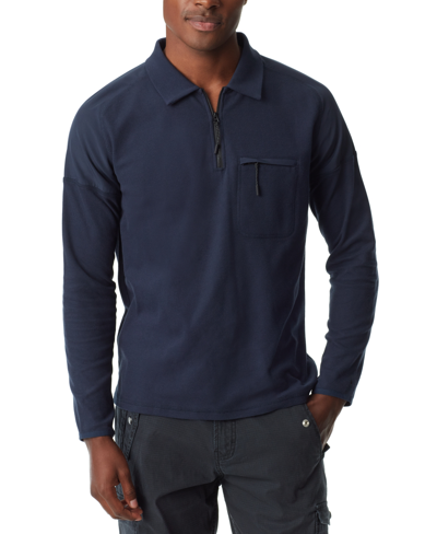 Shop Bass Outdoor Men's Long-sleeve Pique Polo Shirt In Navy Blazer