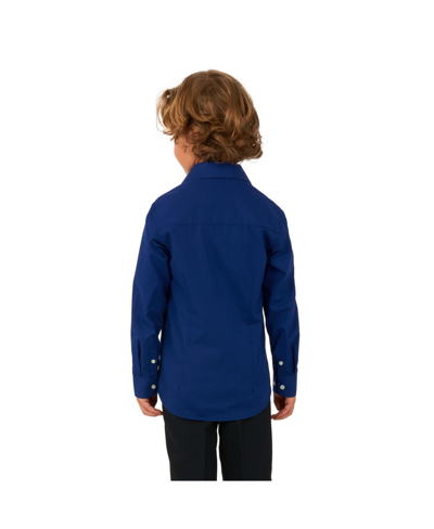 Opposuits Little Boys Long Sleeve Button Up Dress Shirt In Navy