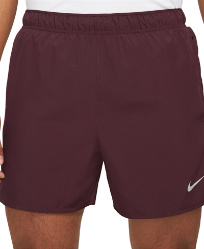 Shop Nike Challenger Men's Dri-fit Brief-lined 5" Running Shorts In Night Maroon