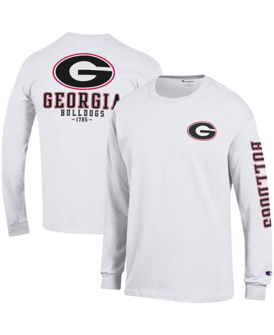 Shop Champion Men's  White Georgia Bulldogs Team Stack Long Sleeve T-shirt
