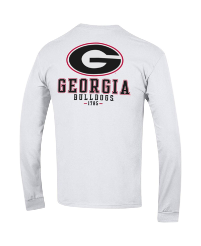 Shop Champion Men's  White Georgia Bulldogs Team Stack Long Sleeve T-shirt