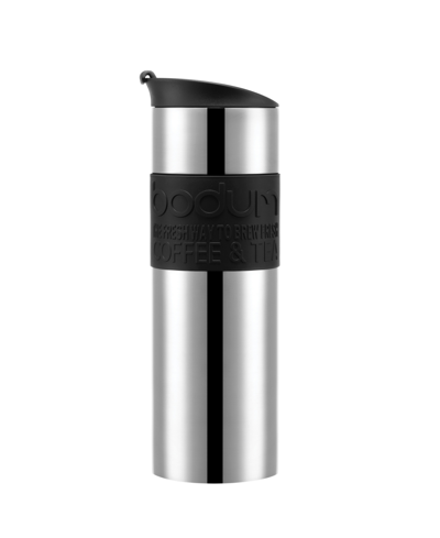 Shop Bodum 20 oz Stainless Steel Vacuum Travel Mug In Black,stainless Steel