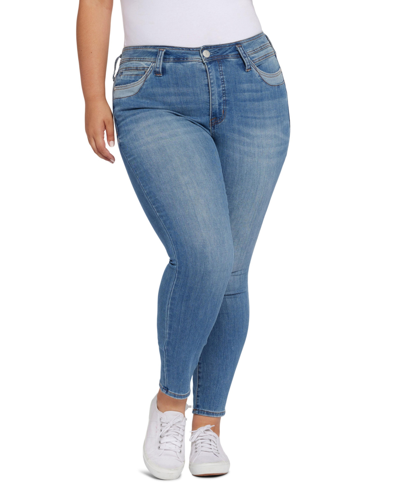 Shop Seven7 Plus Size High Rise Greenwich Skinny Jeans In Krystal