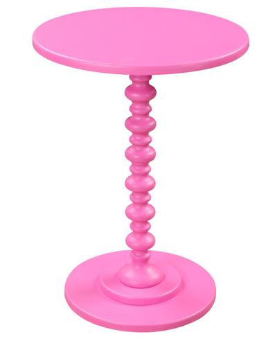 Shop Convenience Concepts 17.75" Medium-density Fiberboard Palm Beach Spindle Table In Pink