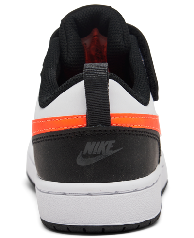 Shop Nike Little Kids Court Borough Low 2 Casual Sneakers From Finish Line In White,black,orange
