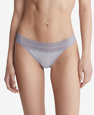 Shop Calvin Klein Women's Lace Trim Bikini Underwear Qd3838 In Dapple Gray