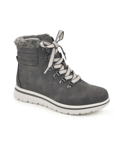 Shop Cliffs By White Mountain Women's Hallett Lace-up Booties In Gray