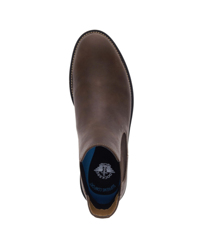 Dockers Mens Novato Dress Casual Slip On Chelsea Boots In Dark Brown