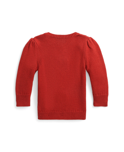 Shop Polo Ralph Lauren Baby Girls Polo Bear Cotton Blend Sweater In Park Ave Red