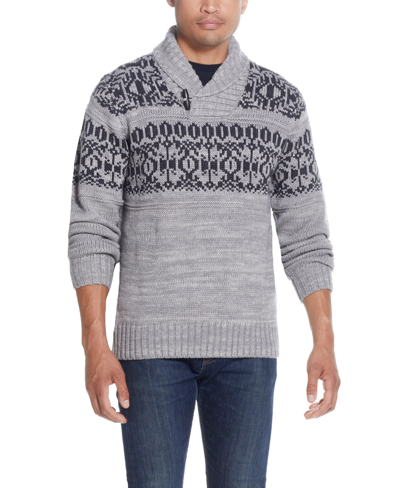 Shop Weatherproof Vintage Men's Norwegian Shawl Collar Sweater In Medium Gray Marl