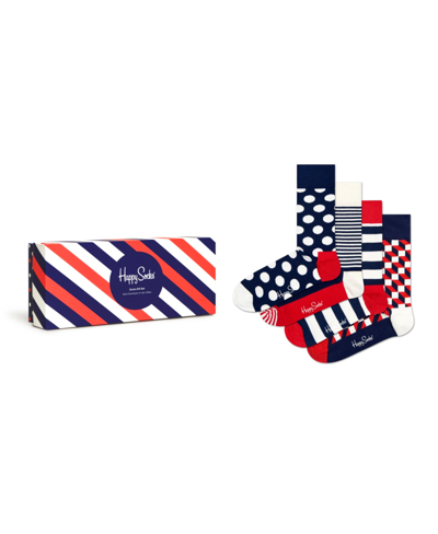 Happy Socks Xbdo09-6002 4-pack Classic Navy Socks Gift Set In Dark Blue