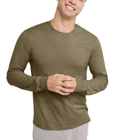 Shop Alternative Apparel Men's Hanes Originals Cotton Long Sleeve T-shirt In Oregano Heather