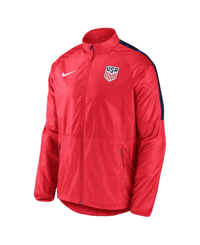 Shop Nike Big Boys  Red Usmnt Academy All-weather Raglan Full-zip Jacket