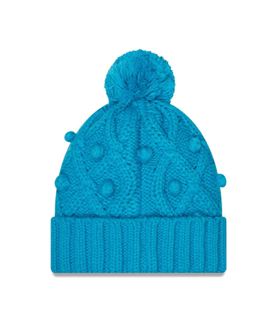 New Era Blue Carolina Panthers Toasty Cuffed Knit Hat With Pom In Blue