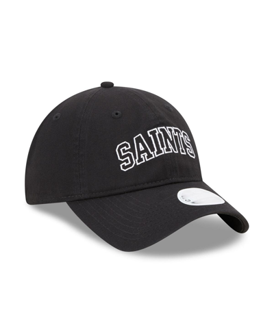 New Era Black New Orleans Saints Collegiate 9twenty Adjustable Hat In Black