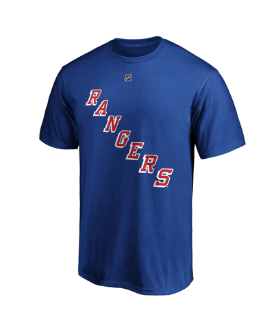 Fanatics Men's Mika Zibanejad Blue New York Rangers Team Authentic Stack Name And Number T-shirt In Blue