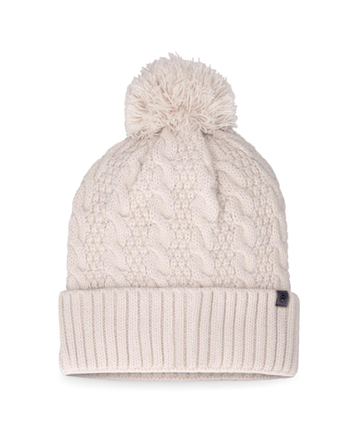 Shop Top Of The World Women's  Cream Ndsu Bison Pearl Cuffed Knit Hat With Pom