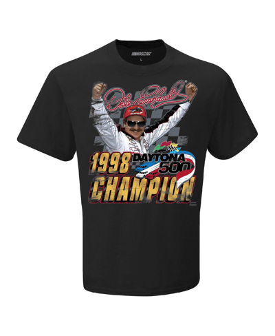 Shop Checkered Flag Sports Men's  Black Dale Earnhardt 1998 Daytona 500 Champion Legend T-shirt