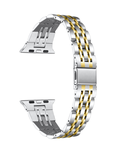 Shop Posh Tech Unisex Rainey Stainless Steel Band For Apple Watch Size- 42mm, 44mm, 45mm, 49mm In Two Tone