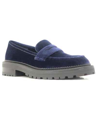 Shop Kenneth Cole New York Women's Fatima Lug Sole Loafers In Navy - Velvet