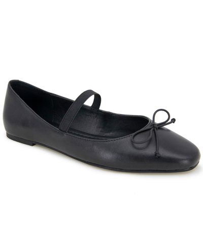 Shop Kenneth Cole New York Women's Myra Square Toe Ballet Flats In Black - Leather